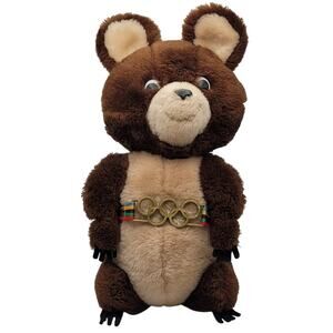 Vintage 1980 Dakin Misha Bear Plush Olympics Mascot 12" Brown Soviet Teddy
